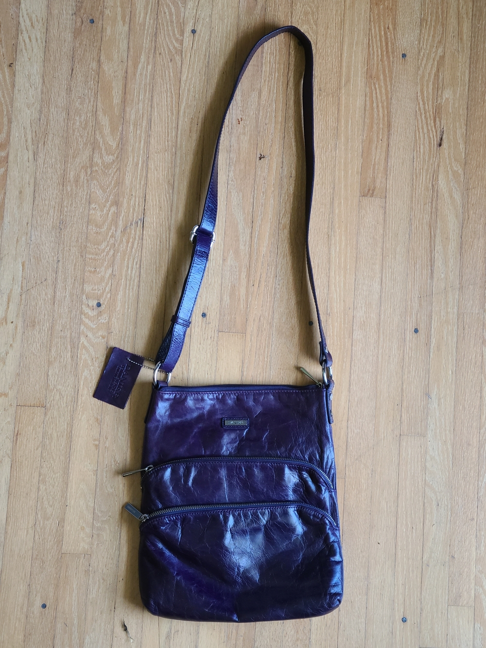 Danier Leather Crossbody Bag - Deep Plum